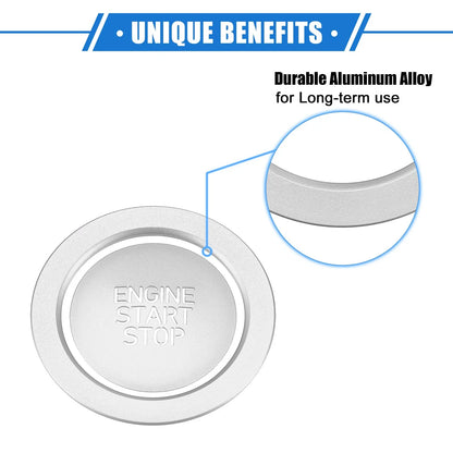 Engine Start Stop Button Cover Kit for Hyundai Sonata (2020-2023) Silver Tone