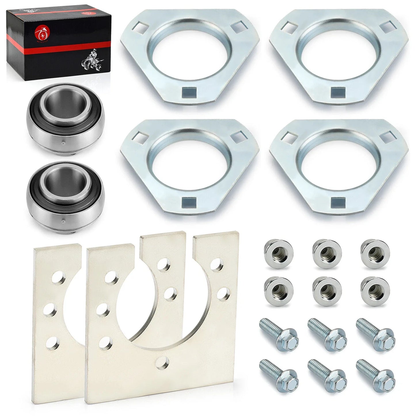 Live Axle Bearing Kit 1x for Go-Karts/ATV with 3 Hole