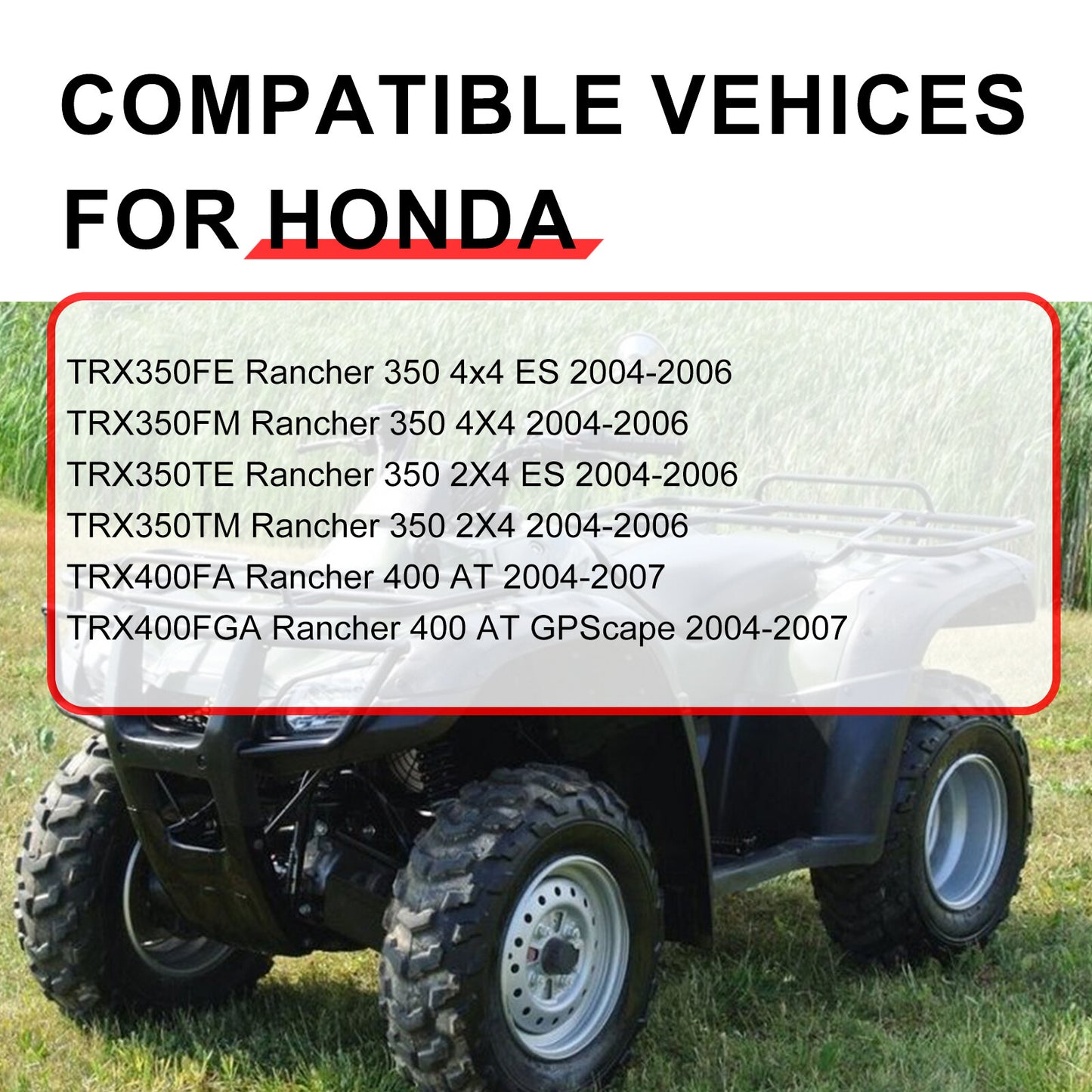 Front Brush Guard Skid Plate for Honda Rancher 350 (2004–2006)