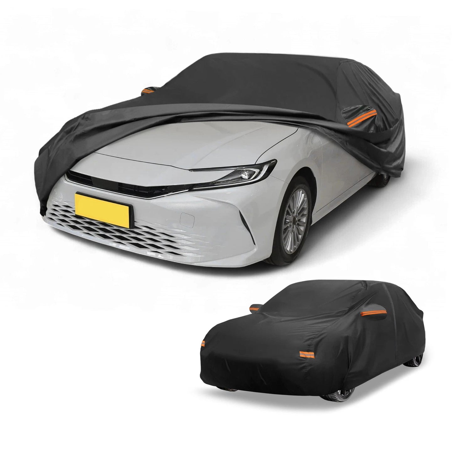 Waterproof Car Cover for Toyota Camry (190T-PU) Black with Zipper