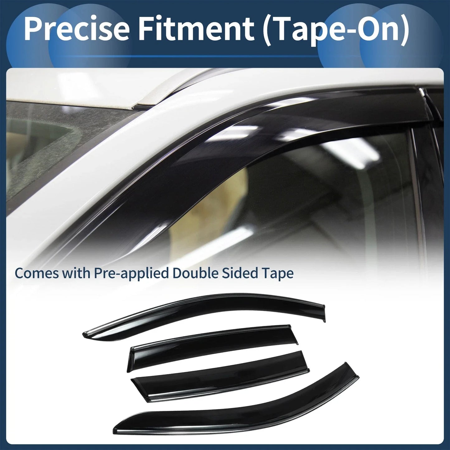 Window Deflectors for Honda CR-V Side Window Vent Visors Black 2 x (2007)
