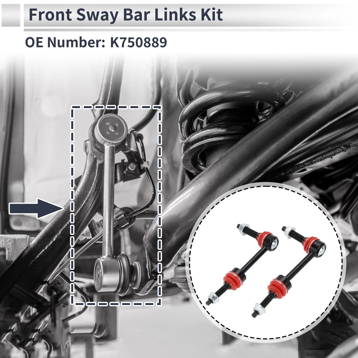 Set of 2 Front Stabilizer Bar Links for Dodge Ram 2500 (2014–2022) No.K750889