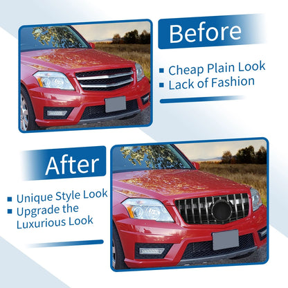 Front Upper Bumper Grille for Mercedes-Benz GLK280 (2009) Chrome Silver Tone