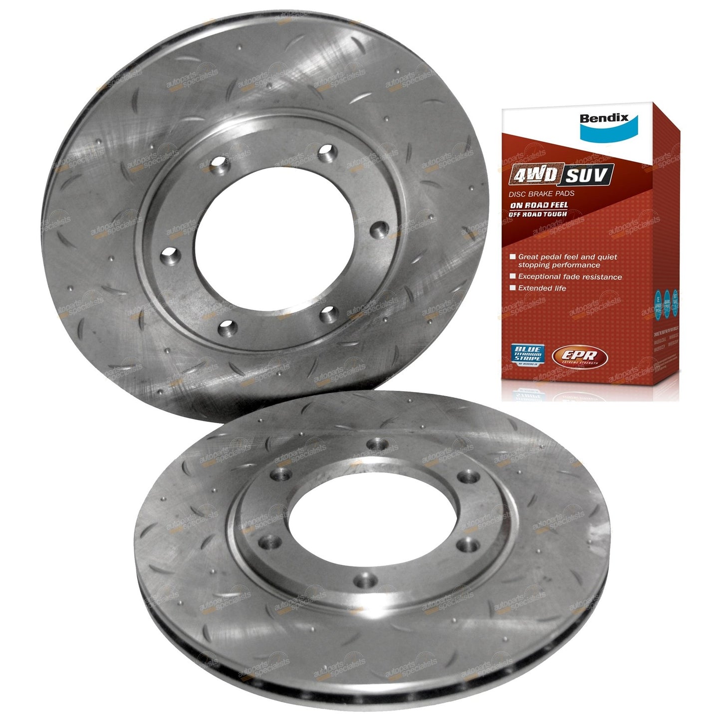 Slotted Drilled Front Disc Brake Rotors Set for Patrol MQ MK GQ