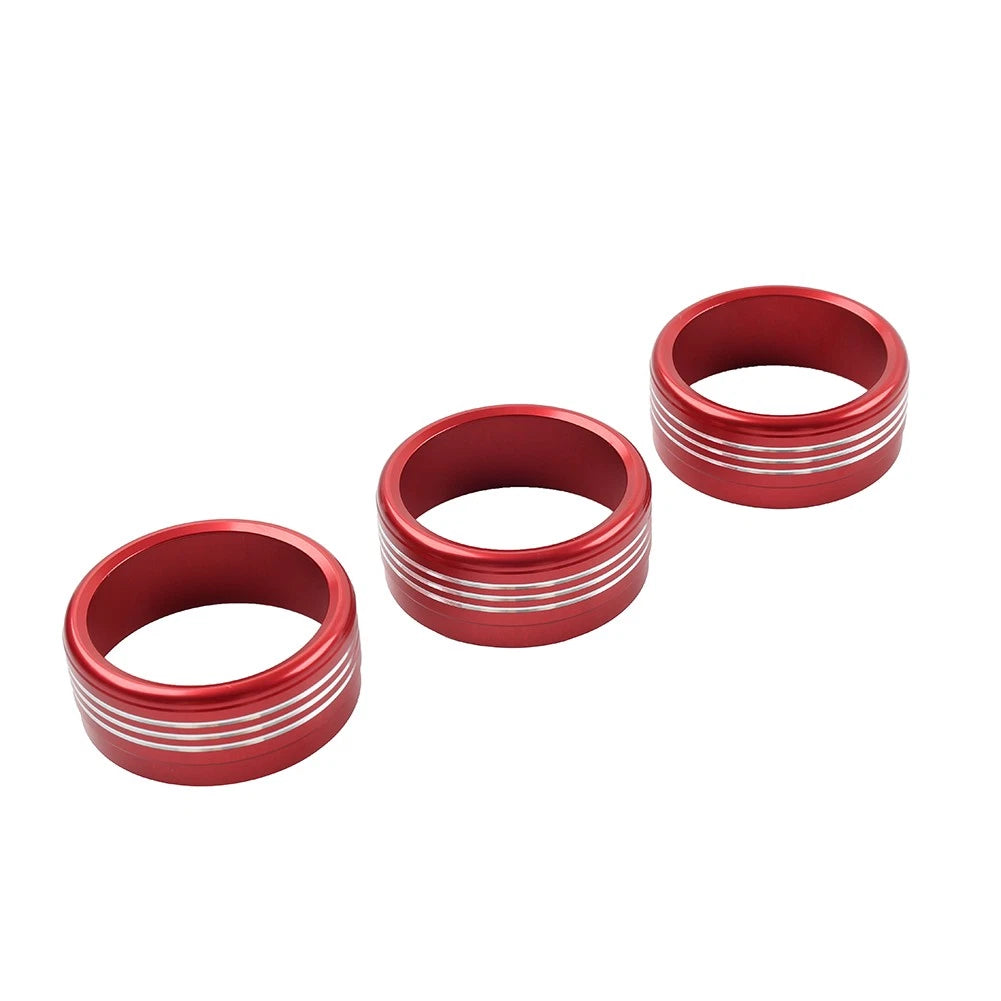 Set of 2 Red AC Climate Control Knob Ring Covers for Subaru Forester XV Crosstrek WRX STi