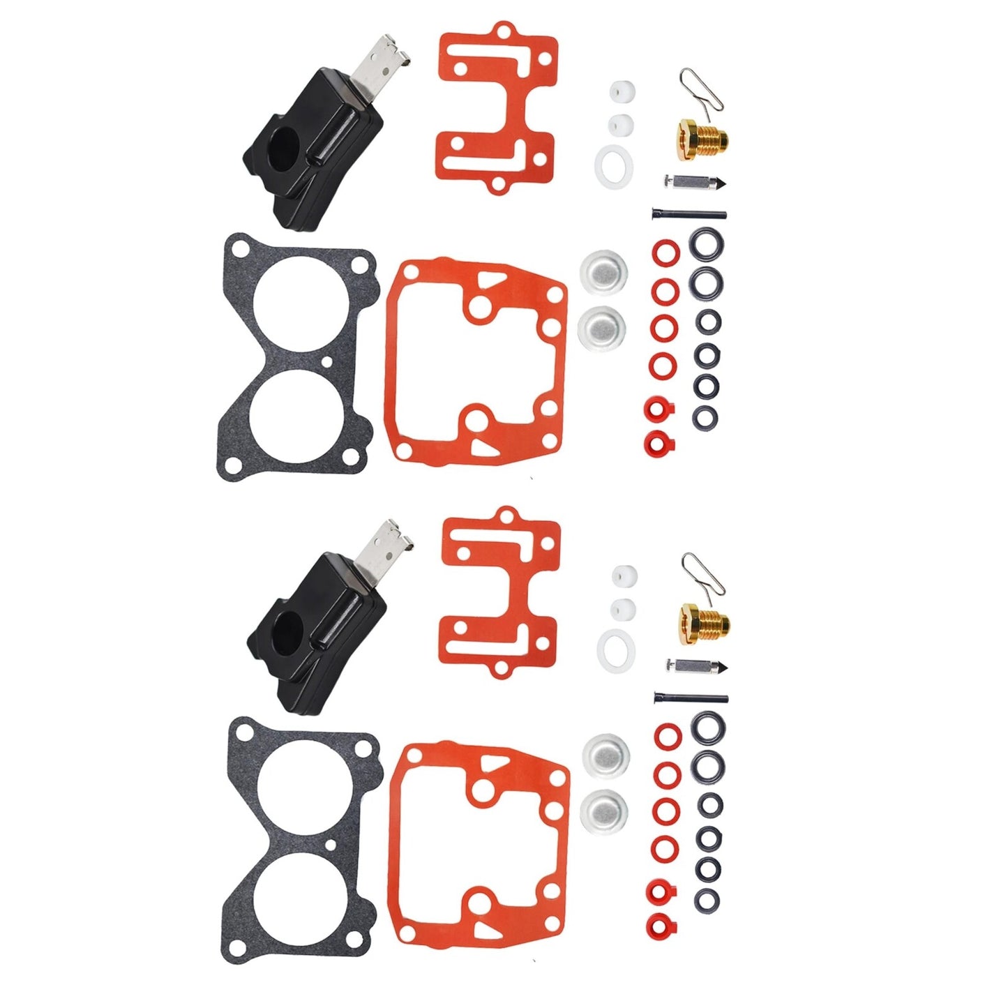 2 Carburetor Rebuild Kits for Johnson Evinrude V4 85 HP (1969–1979, 1991–1993)