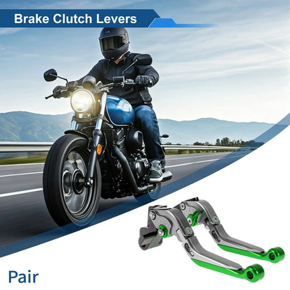 Adjustable Brake Clutch Levers for Kawasaki ER-5 (2005–2006) Titanium Green