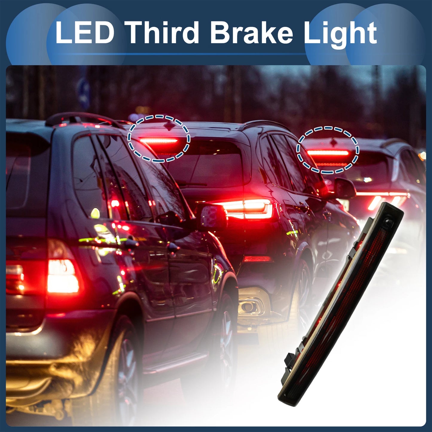 LED Third Brake Light for Renault Megane Mk2 (2002–2009) Black Housing