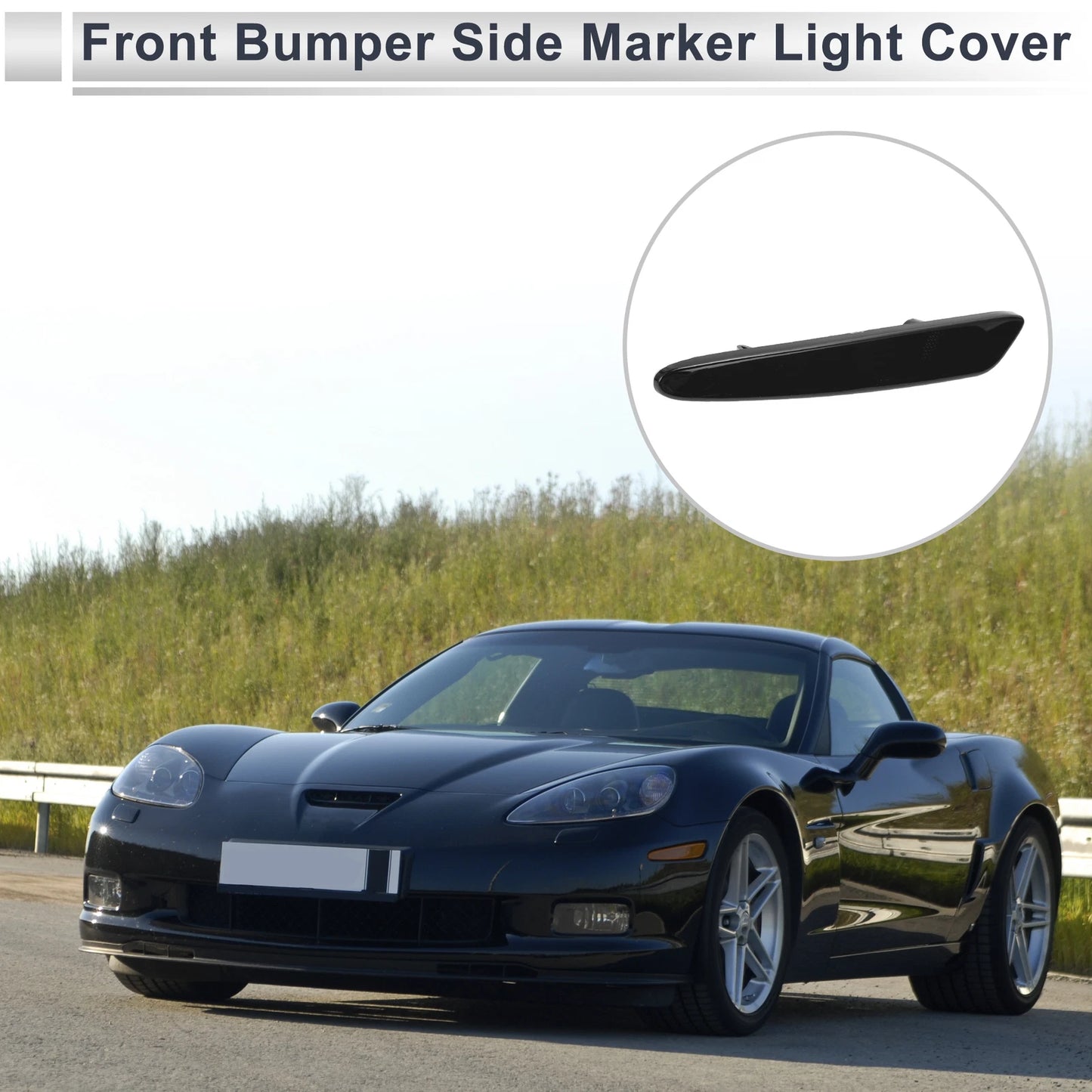 1 Pc Left Front Bumper Side Marker Light Cover for Chevy Corvette (2005–2012)