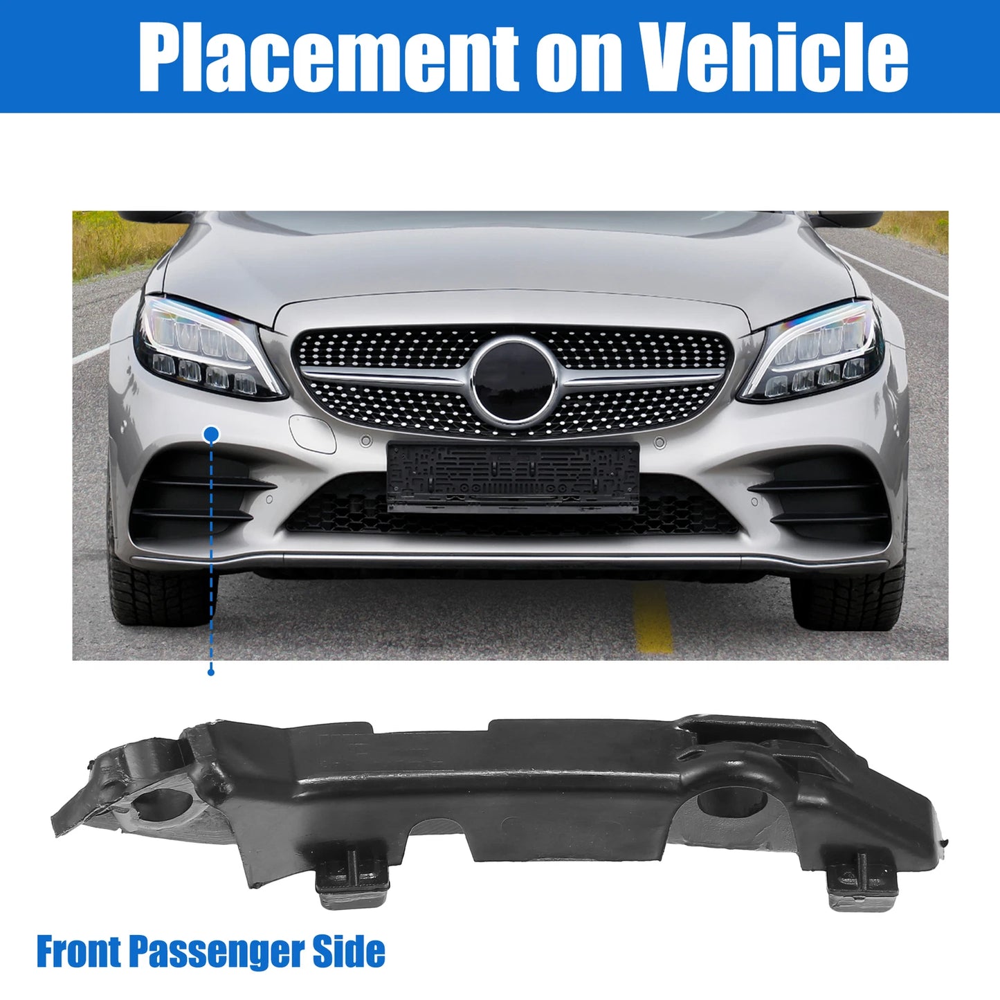 Front Left Upper Bumper Cover Inner Support Bracket for Mercedes C43 (2017–2020)