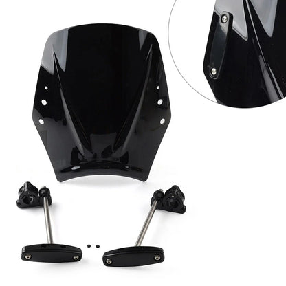 Windshield Deflector for Universal Motorcycle - Black Plastic
