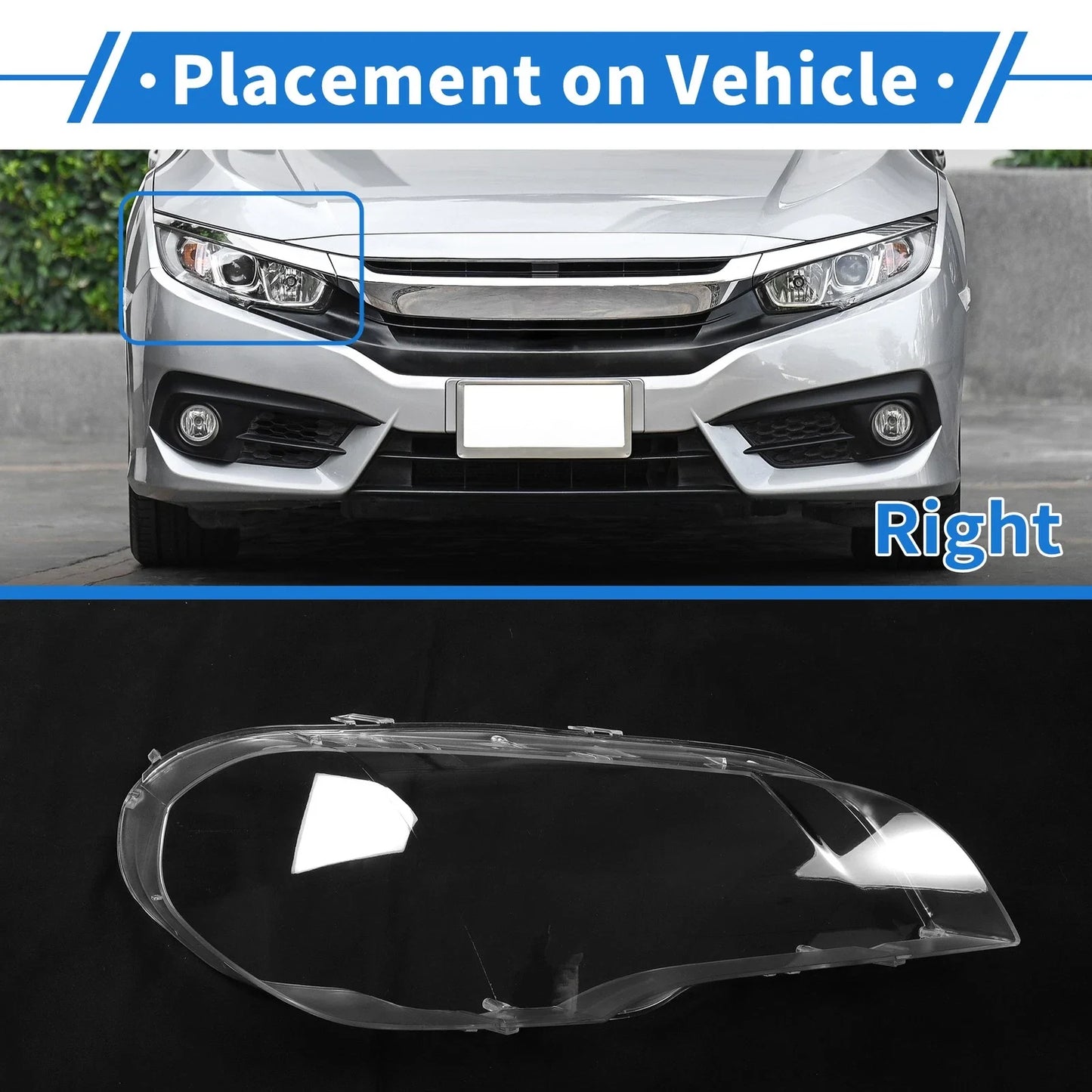 1 Pc Car Front Right Headlight Lens Cover for BMW X5/E70 (2008-2013) PC Clear