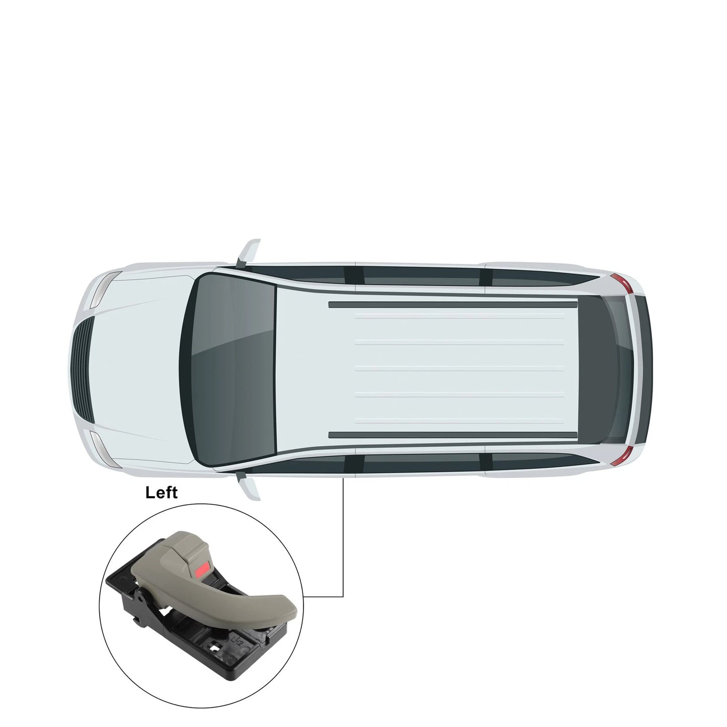 Left Interior Door Handle for Hyundai Tucson (2016–2021) No. 82610-2E000-J9 Black Beige