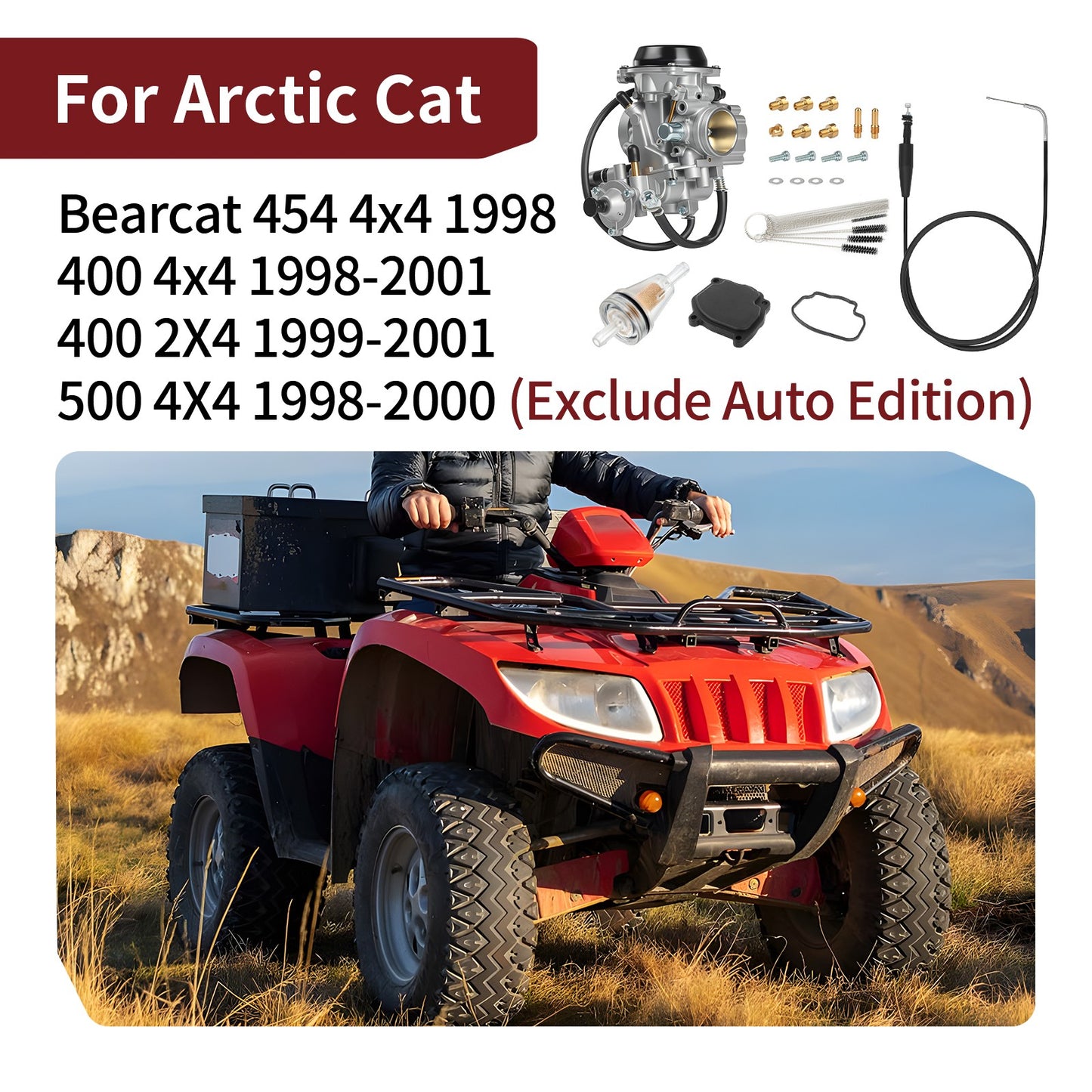Carburetor & Throttle Cable for Arctic Cat 500 4X4 (1998–2000)