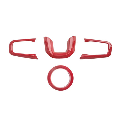 Red 3PC Steering Wheel Cover Trim for Jeep Wrangler JL JT (2018–2023)