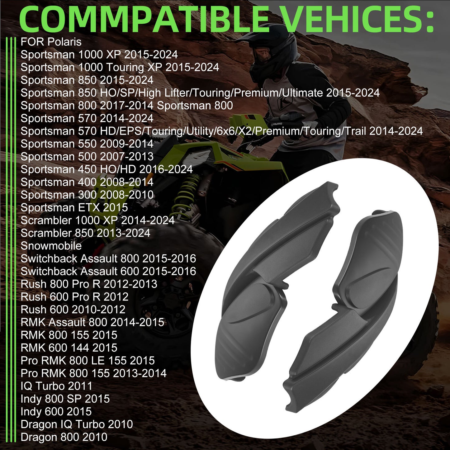 Black Hand/Wind Guard Kit for Polaris Sportsman (2000–2023)