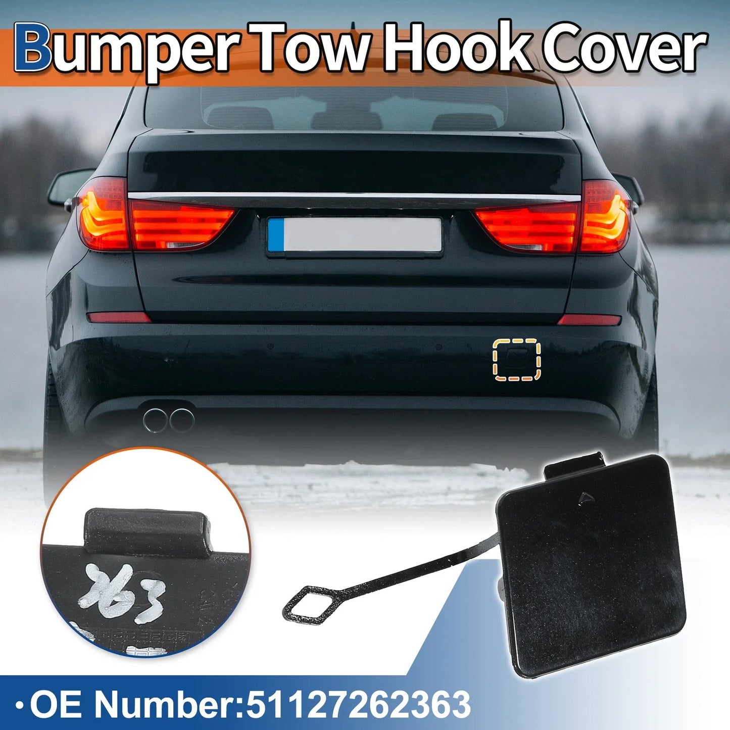 Rear Tow Hook Cover for BMW 535i 550i GT (2010 - 2013)