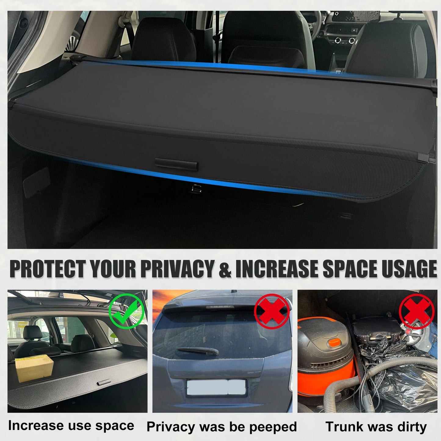 Retractable Cargo Cover for Honda CR-V (2023–2026) - Black Trunk Shade