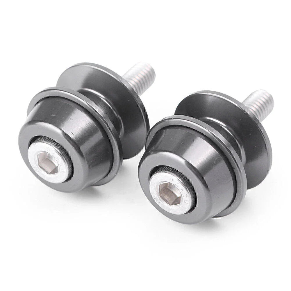 8mm Grey Swingarm Spools for Suzuki GSR750 GSX1300 GSXR600 SV1000 SV650 (2011-2019)