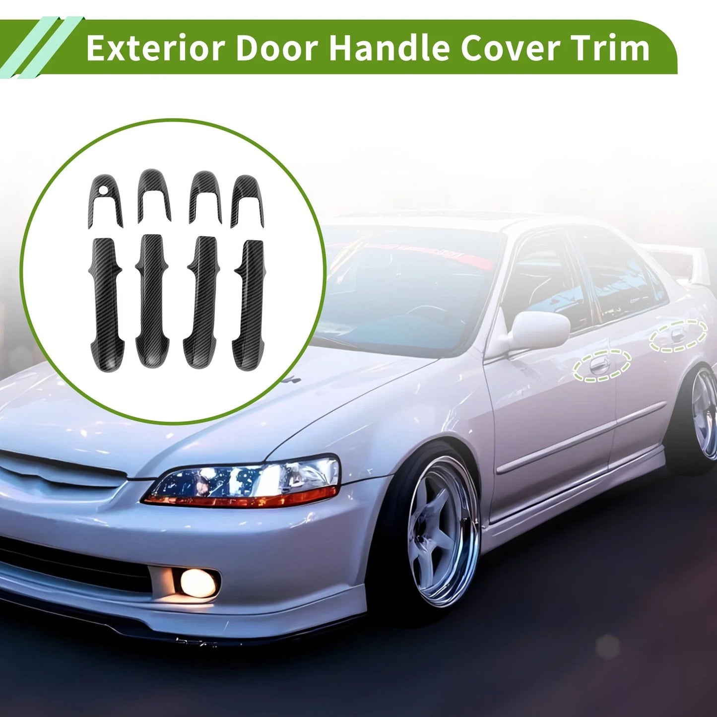 Exterior Handle Cover Trim for Honda Accord 7th Gen (2003-2007) Carbon Fiber