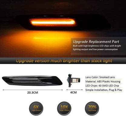 Dynamic LED Side Marker Lights for BMW 550i 535i 528i Sedan (2011–2013)