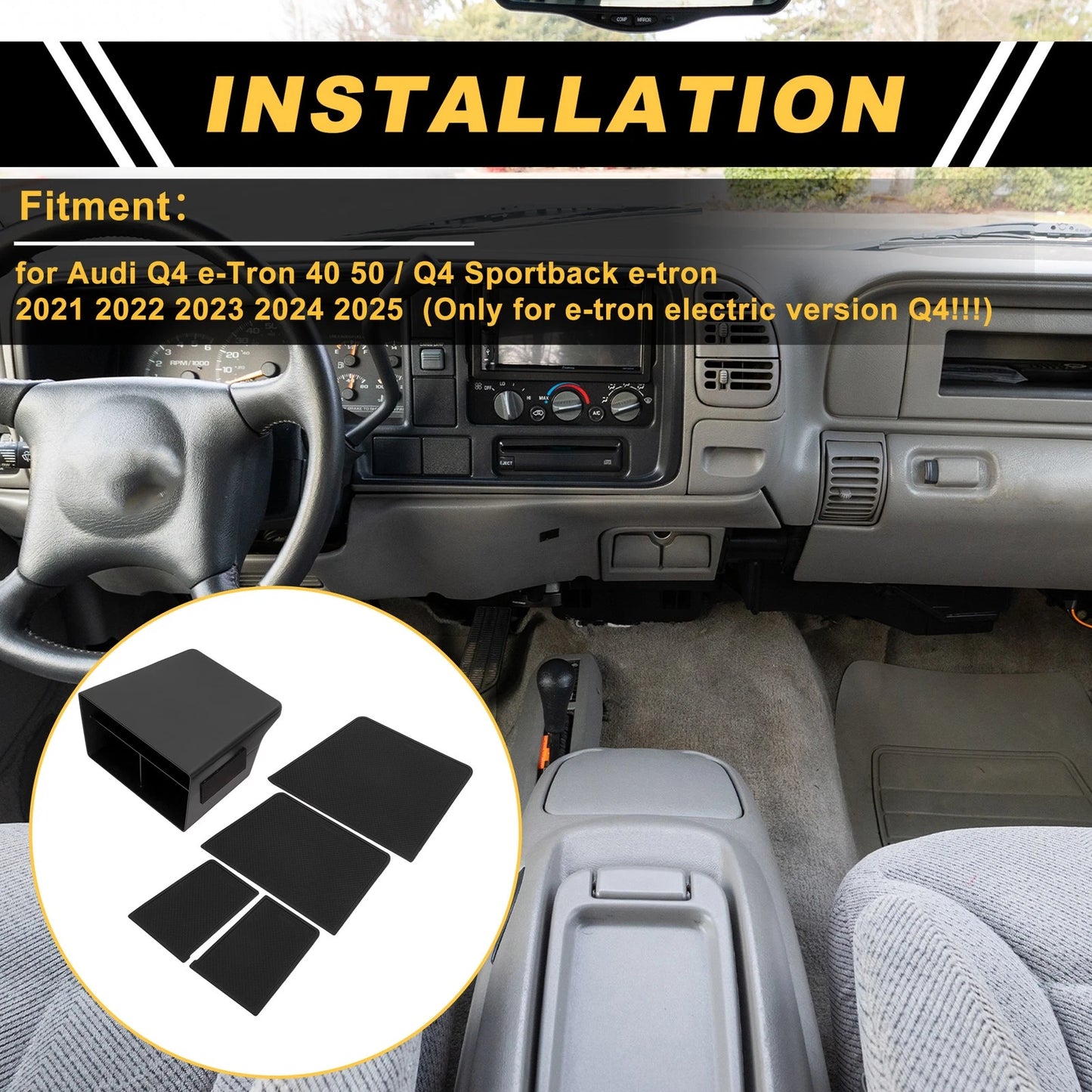 Center Console Armrest Organizer Tray for Audi Q4 e-Tron (2021–2023)