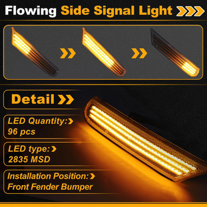 Dynamic LED Amber Side Marker Light 99663103701 for Porsche Boxster (1997–2004)