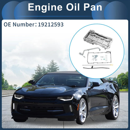 Engine Oil Pan for Chevrolet Camaro (1967-1987) - 1 x Aluminum Silver Tone