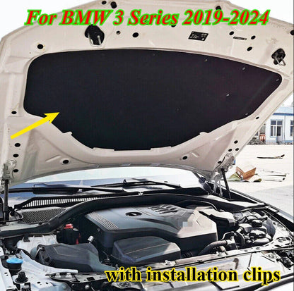 Front Engine Hood Insulation Pad Heat Shield for BMW 3 Series (2019–2024)