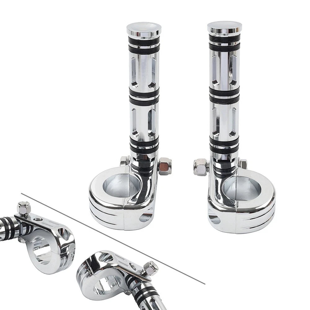 Engine Guard Bar Foot Pegs for Harley Yamaha (25-32mm, Chrome)