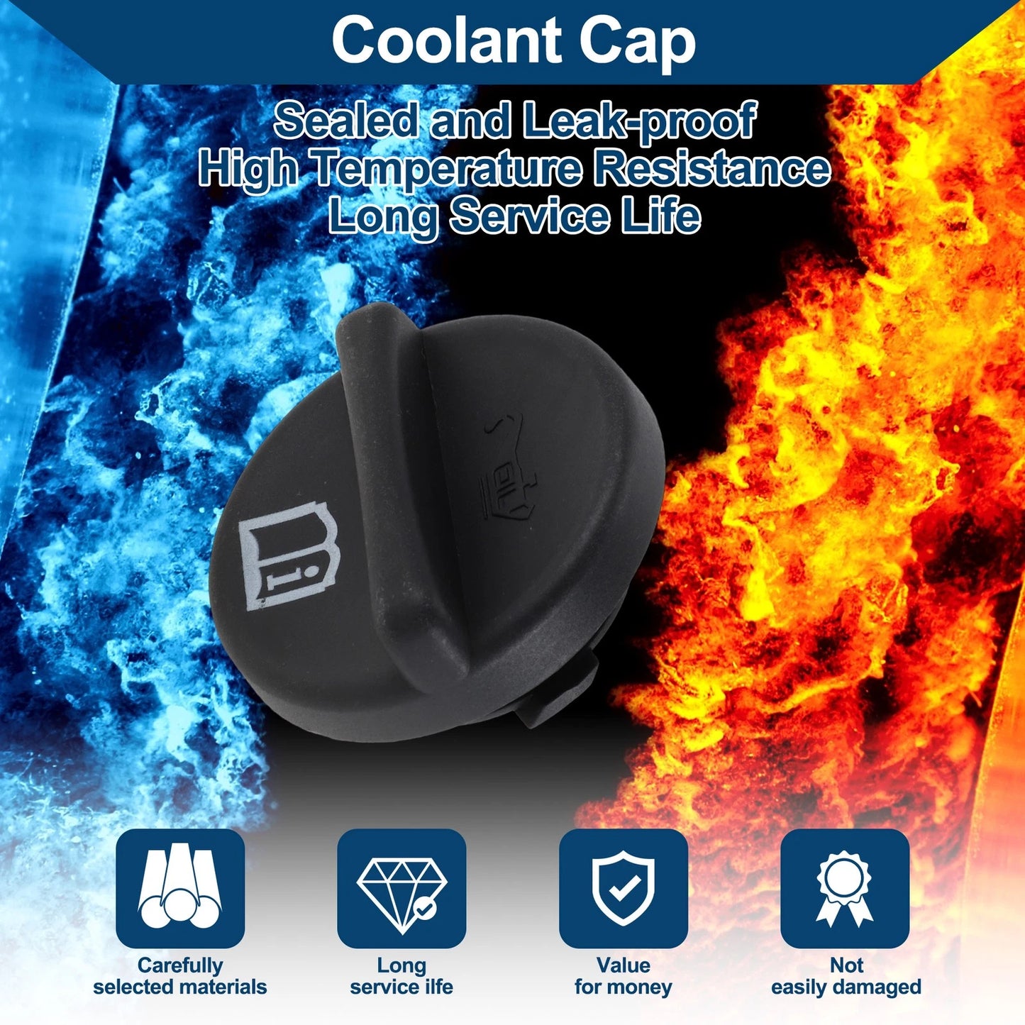 Coolant Cap for Chevrolet Cruze 1.4L 1.8L (2008–2013) No. 55566555 Black