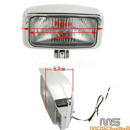 Custom Square Headlight for Harley Chopper Bobber Cafe Racer Motorcycle