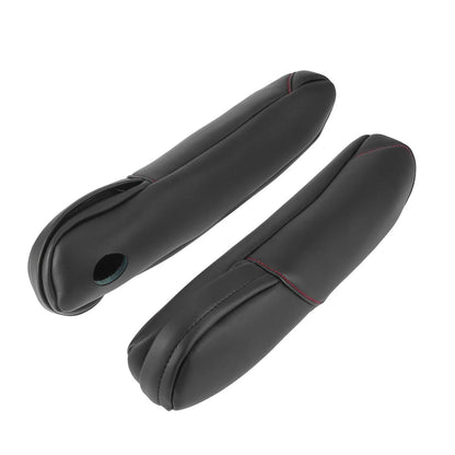 Car Front Seat Armrest Cover Black with Red Line for Honda CR-V (2010-2011)