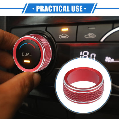2pcs AC Climate Control Knob Rings for Toyota Camry (2021–2023) Red