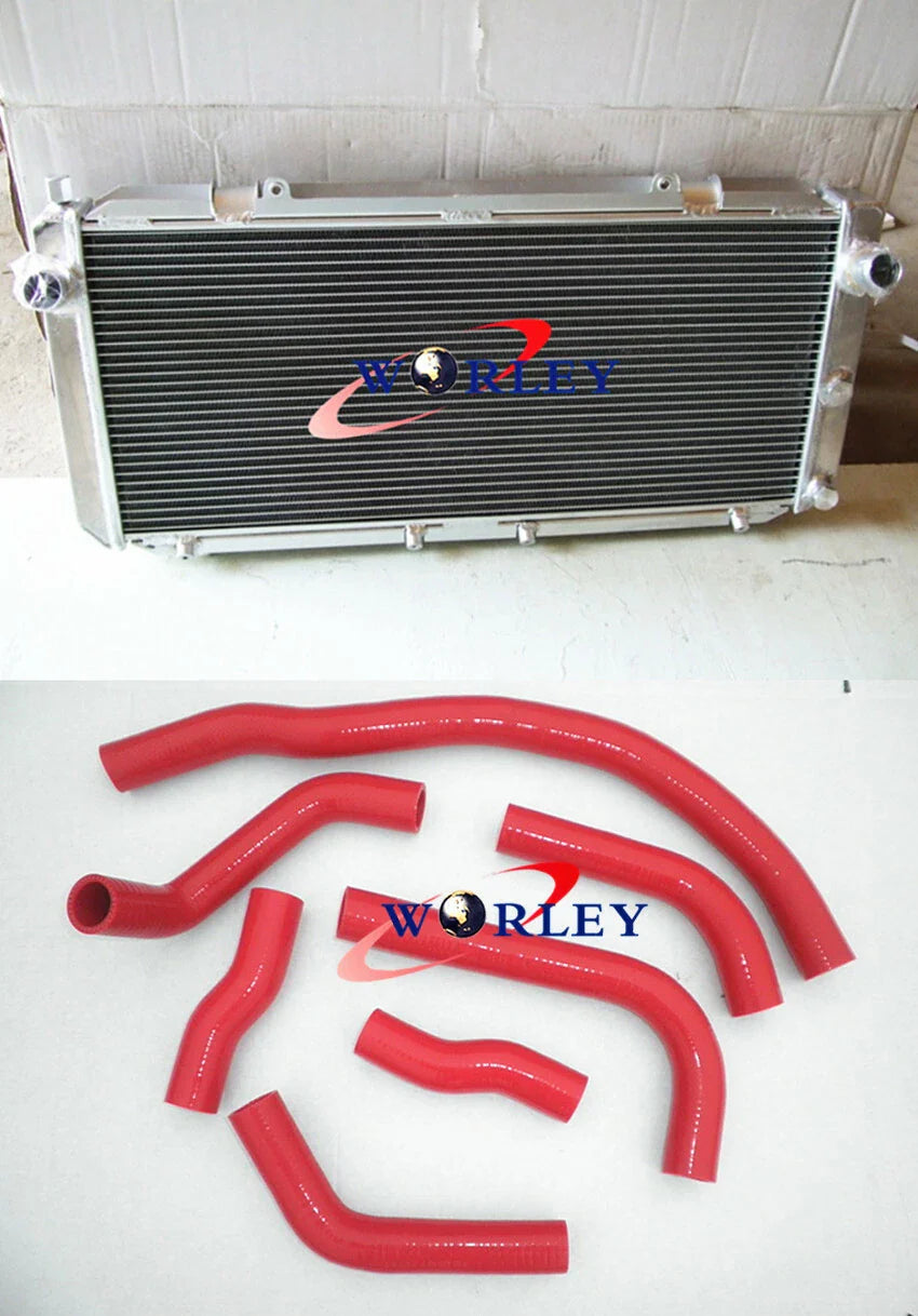 Aluminum Radiator + Black Hose for Toyota MR2 SW20 3SGTE (1990-1997)