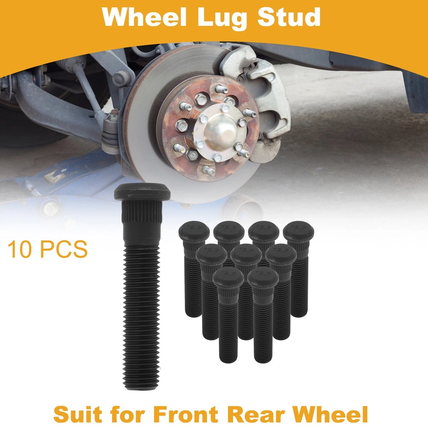 10 pcs M12x1.5 Wheel Lug Stud for Chevrolet Camaro (1982–2002) No.1007713 Black