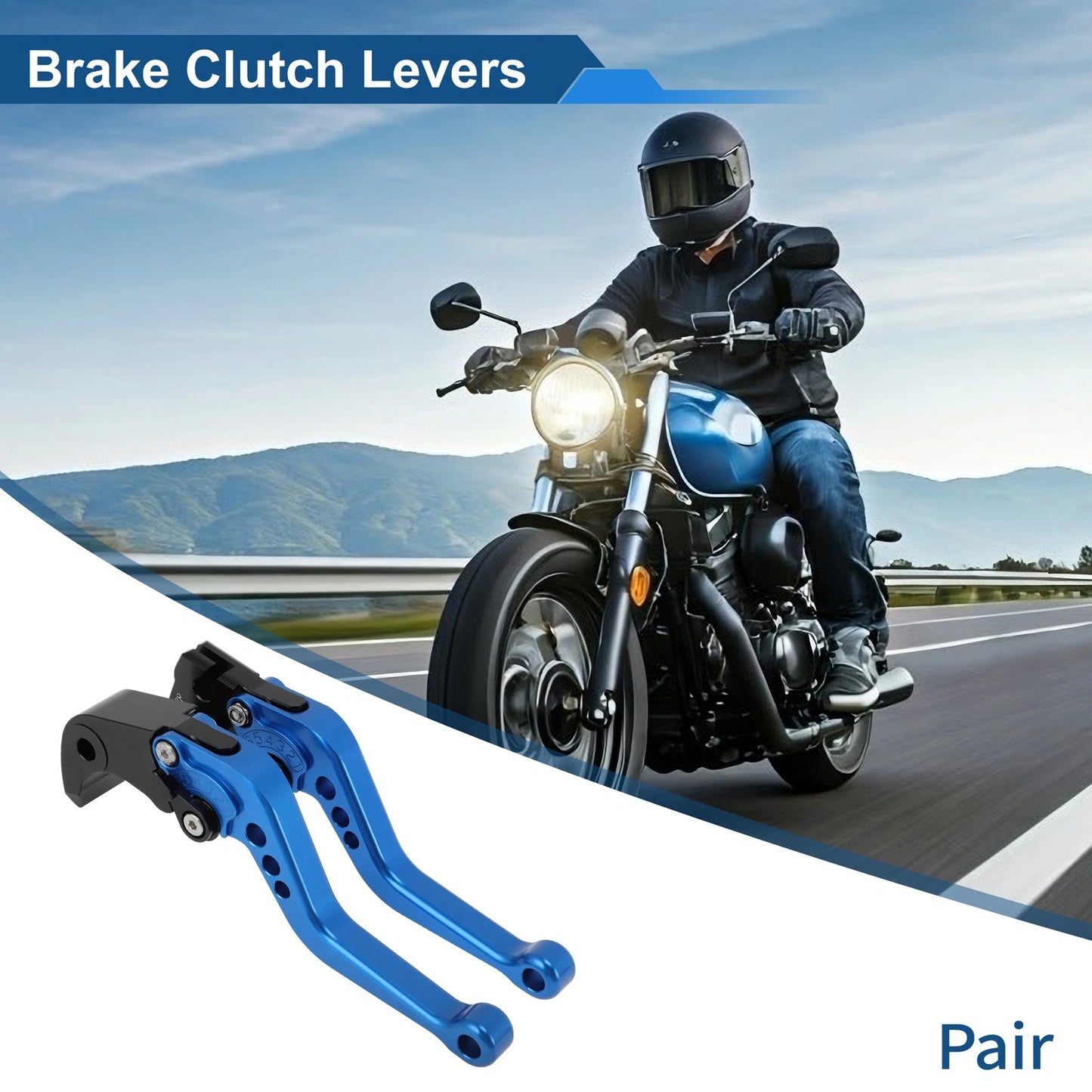 Adjustable Short Brake Clutch Levers for Yamaha YZF-R7 (2021–2025) - Blue