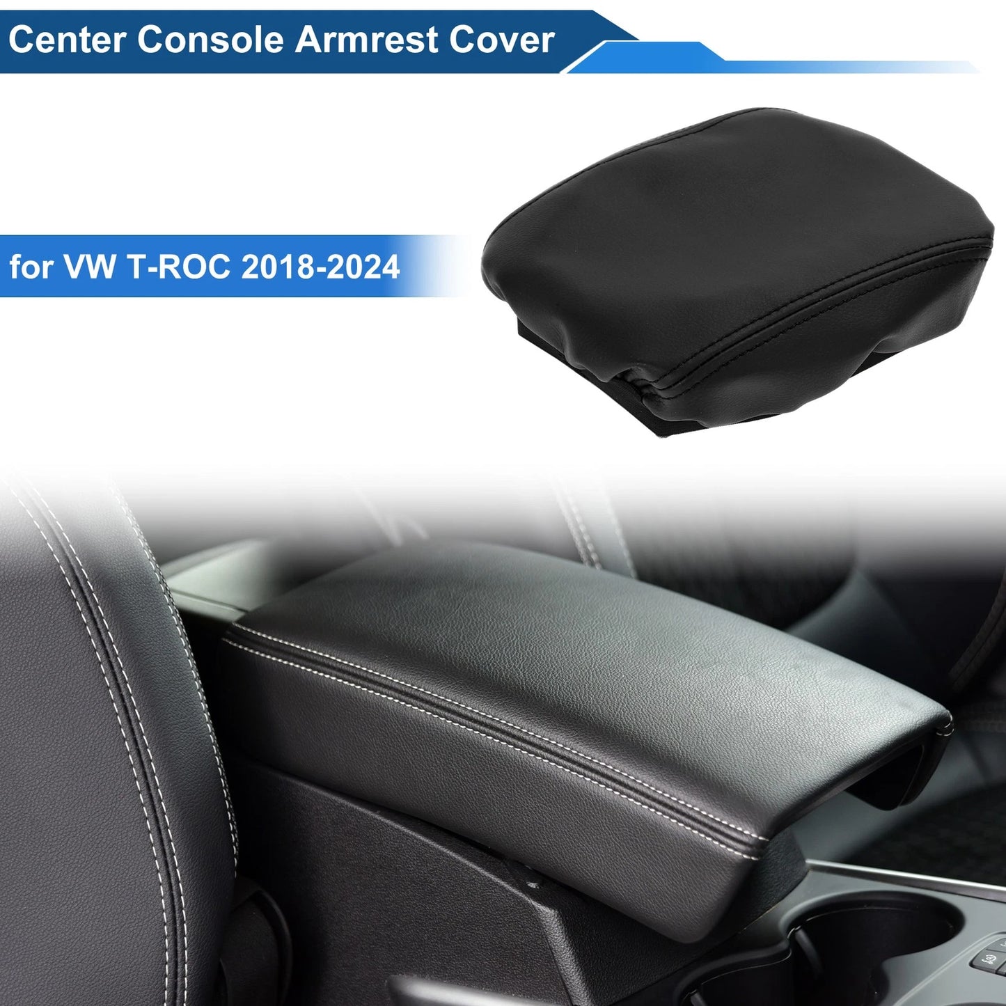 Armrest Cover for VW T-ROC (2018–2024) Anti-Scratch Black