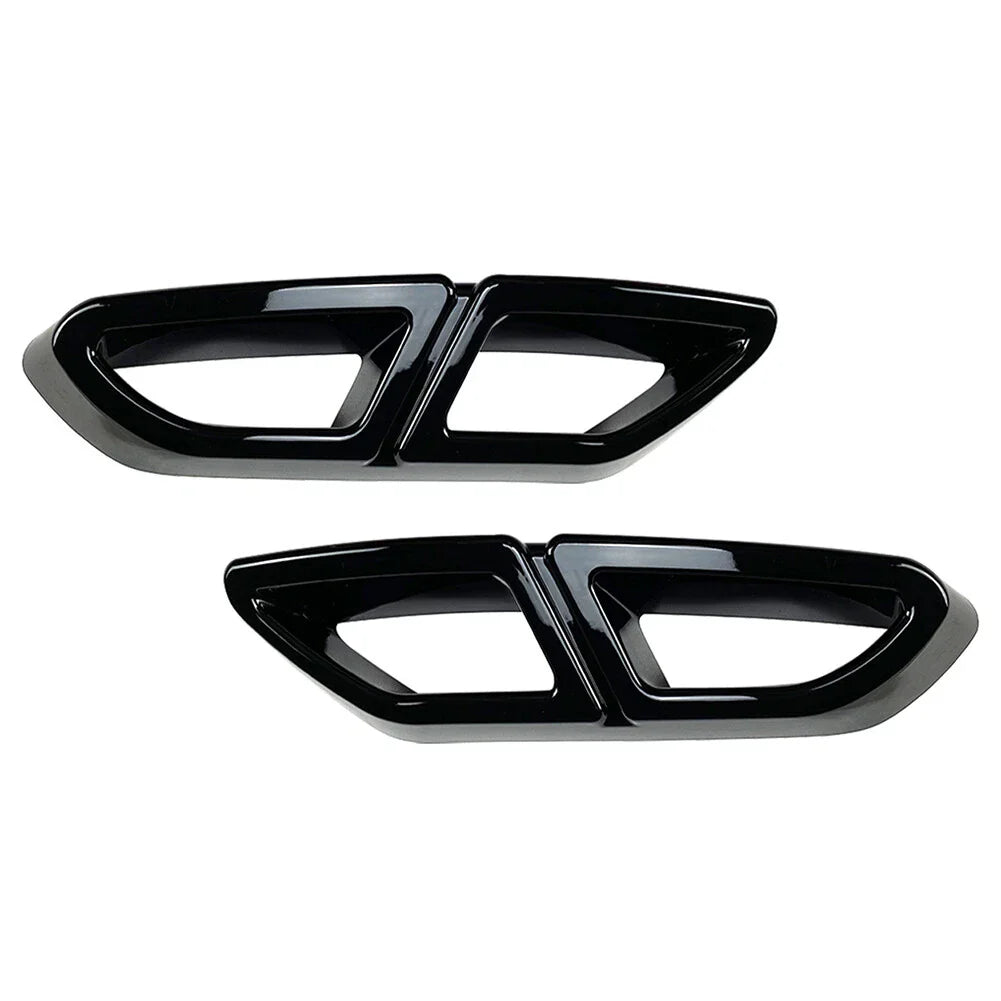 Black Rear Exhaust Muffler Tail Pipe Cover Trim for VW Passat Variant (2016-19)