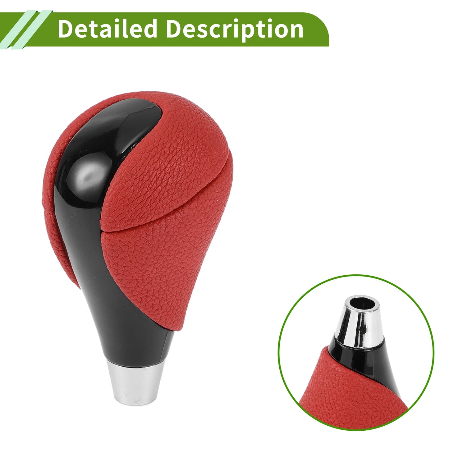 Automatic Gear Shifter Knob for Lexus ES350 (2007–2015) Red Black Plastic Faux Leather