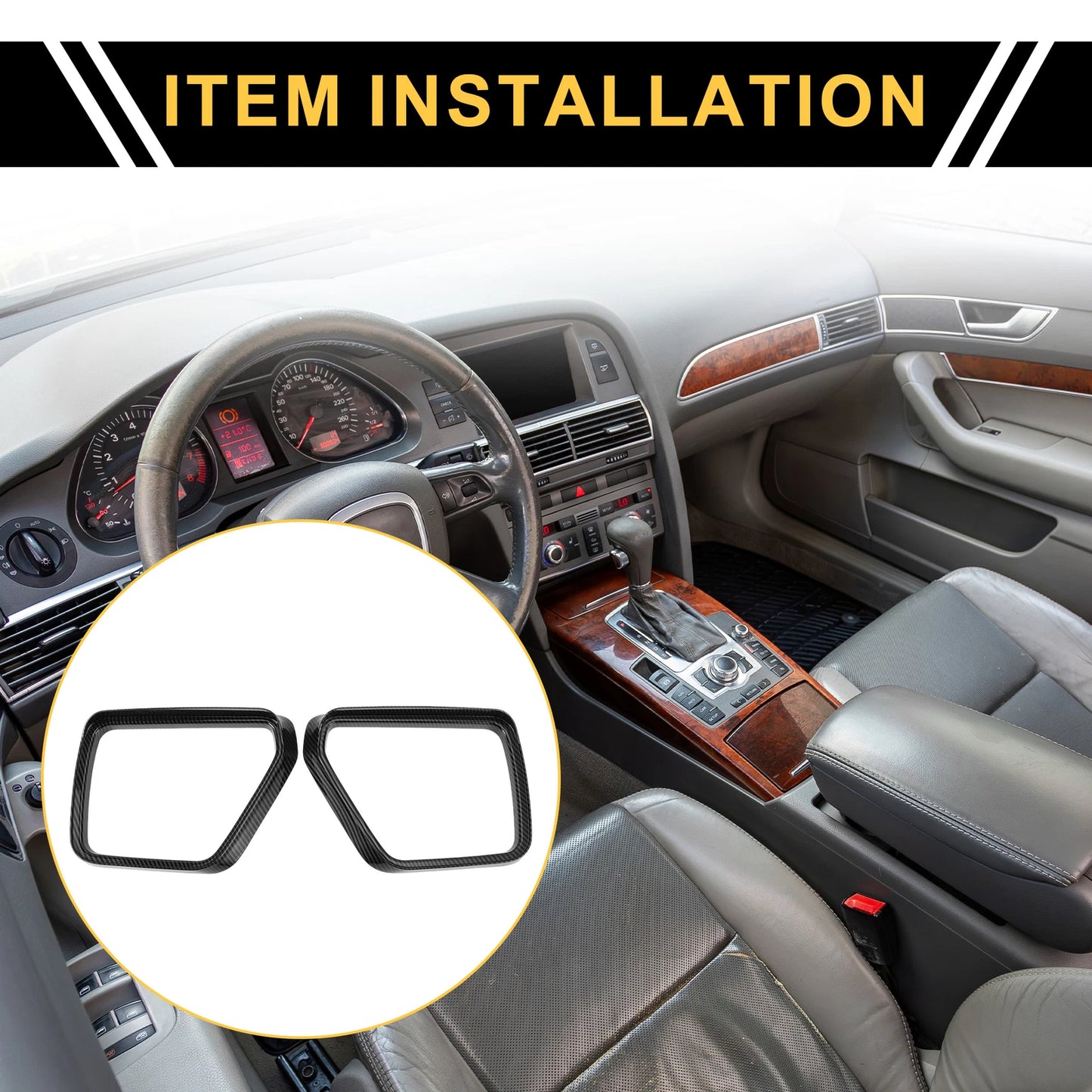 1 Pair Carbon Fiber Side Door Mirror Visor Trim for Ford F-150 (2021–2024)