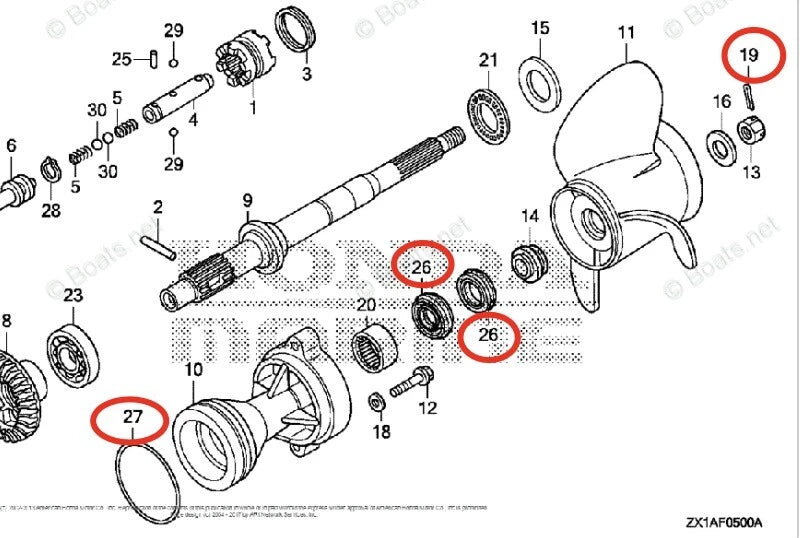 Lower Unit Seal Kit for Honda Outboard BF115D BF150D BF175A BF200A BF225A (2001–2015)