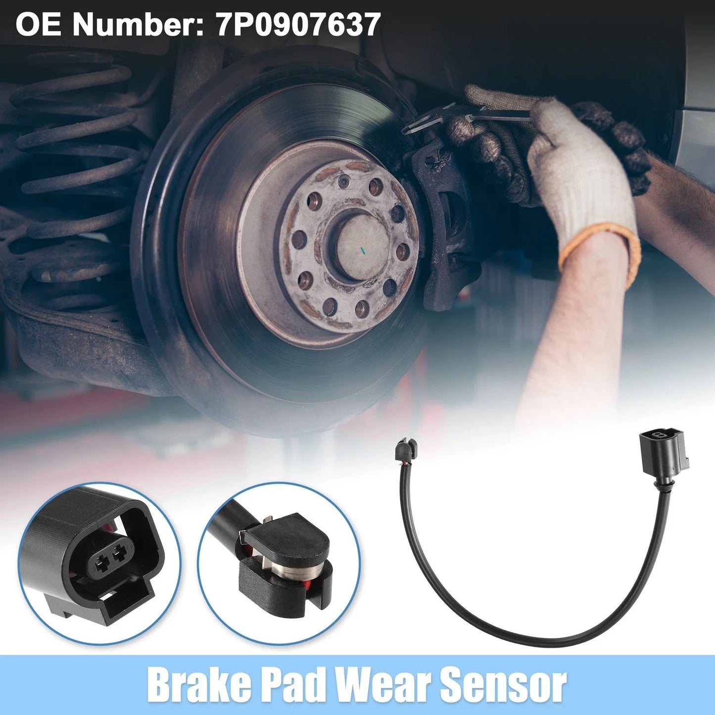 Front Brake Pad Sensor for Porsche Panamera (2010-2023) - Plastic Rubber Black