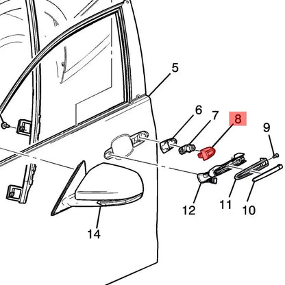 White Front Left Door Lock Cylinder Bezel Cover for Cadillac ATS XTS CTS CT6