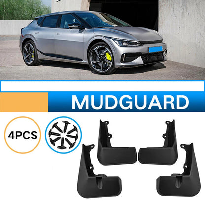 4 x Black Mudguard Covers for Kia EV6 (2022-2024)