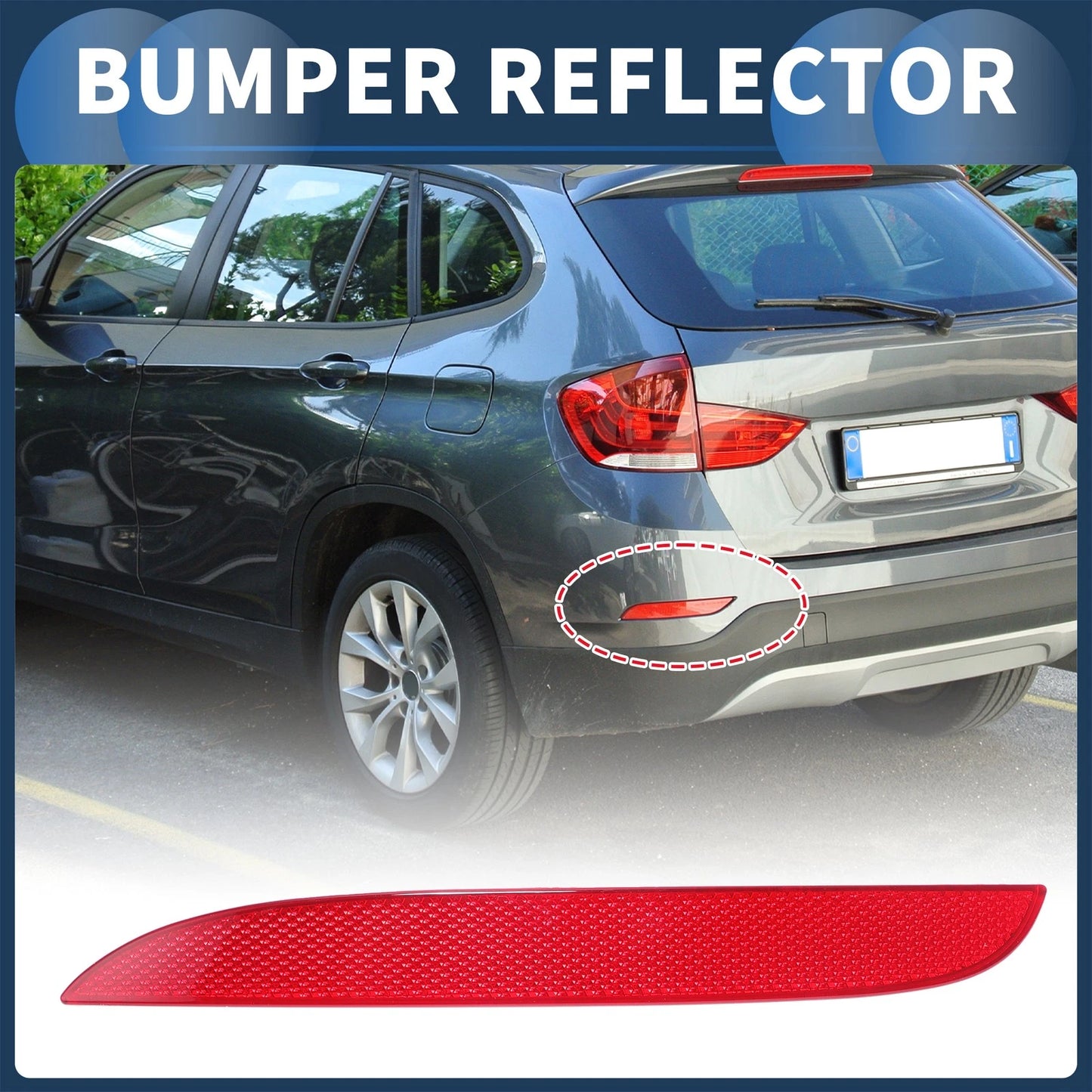 Bumper Reflector No. 63142990863 for BMW X1 E84 (2009–2015) Red Rear Left