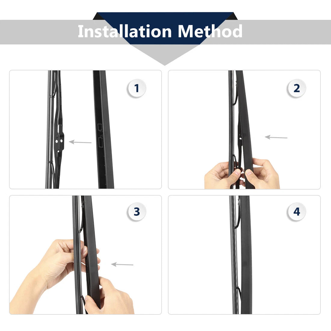 Set of 2 Rear Windshield Wiper Blade Arms for Audi A3 (2003–2013) 430mm