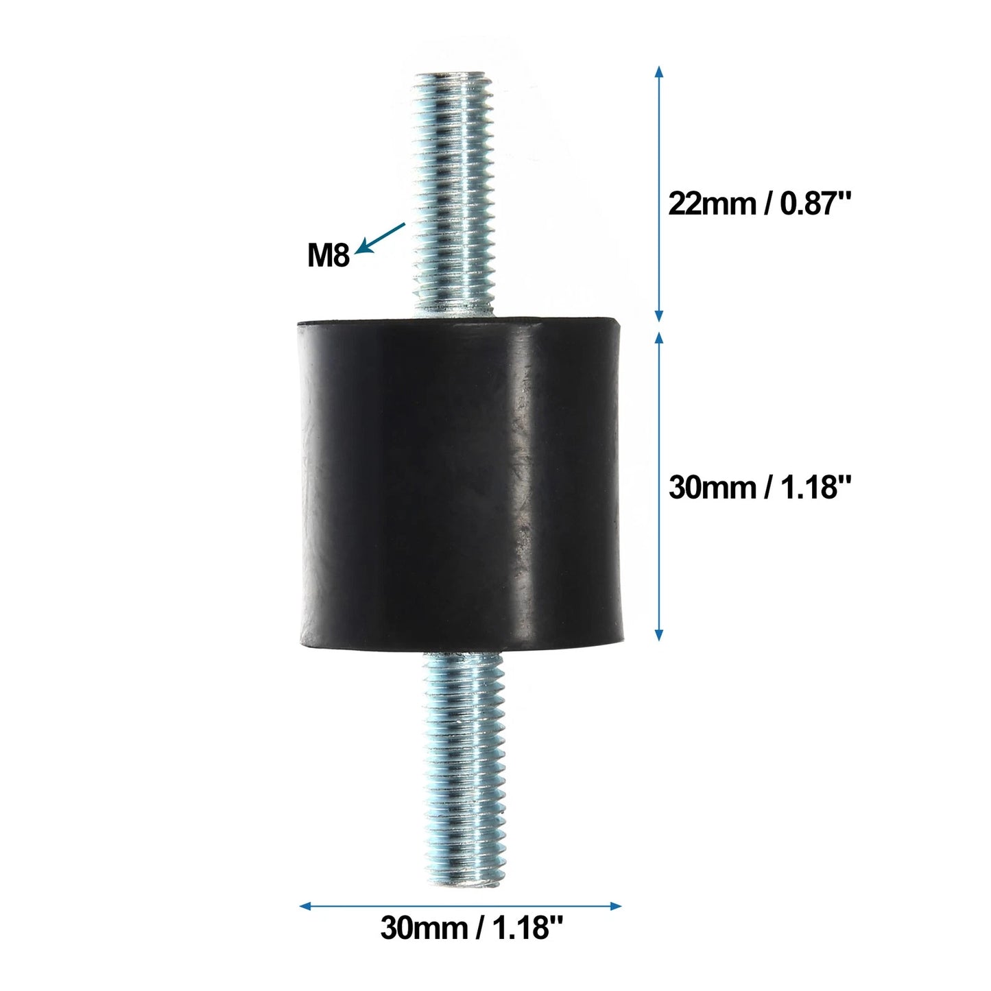 Set of 4 M8 Anti Vibration Rubber Isolator Dampers for Cars (30x30mm)
