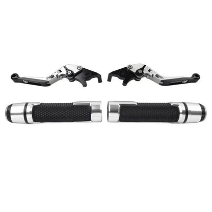 Silver Brake Clutch Lever Handlebar Grip Set for Yamaha MT-15, XSR155