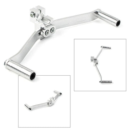 Dual Way Gear Shift Lever Footrest Pedal Shifter for Motorcycle - Silver Aluminum